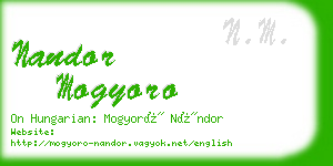 nandor mogyoro business card